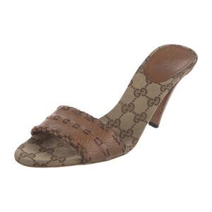 Gucci Leather Printed Slides - 39 / 9